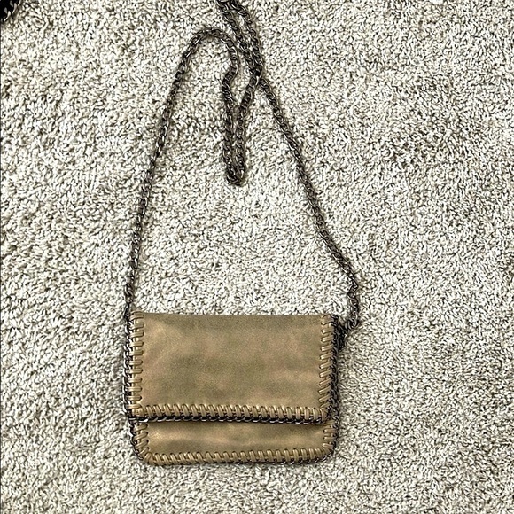 Handbags - Bronze Shimmer Faux Leather Crossbody Bag